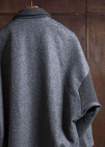 amachi. Covered Coat - 017[ Petrified wood button ] AY17C-2096 MIx Gray