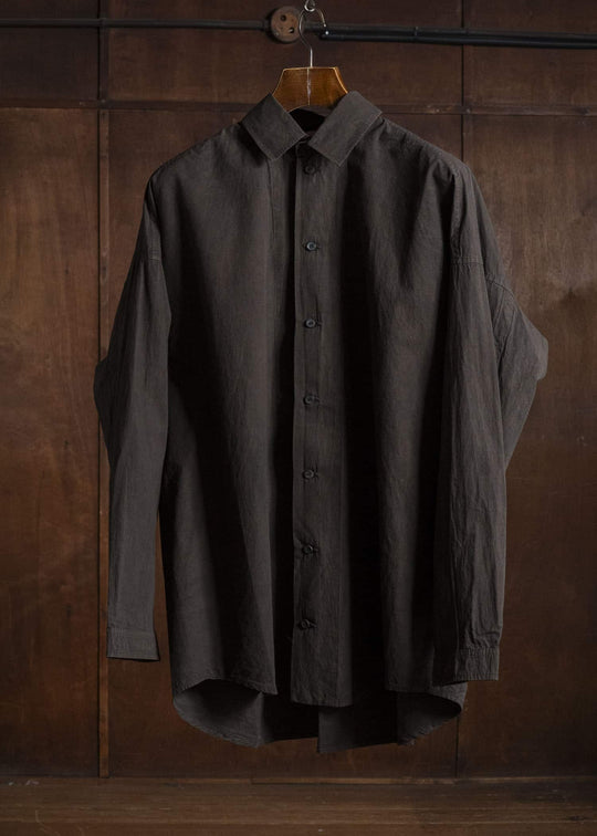 JAN-JAN VAN ESSCHE SHIRT#100 LOOSE DRESS SHIRT WITH CENTER BACK PLEAT Co Wo Dense Shirting | Doro Zome
