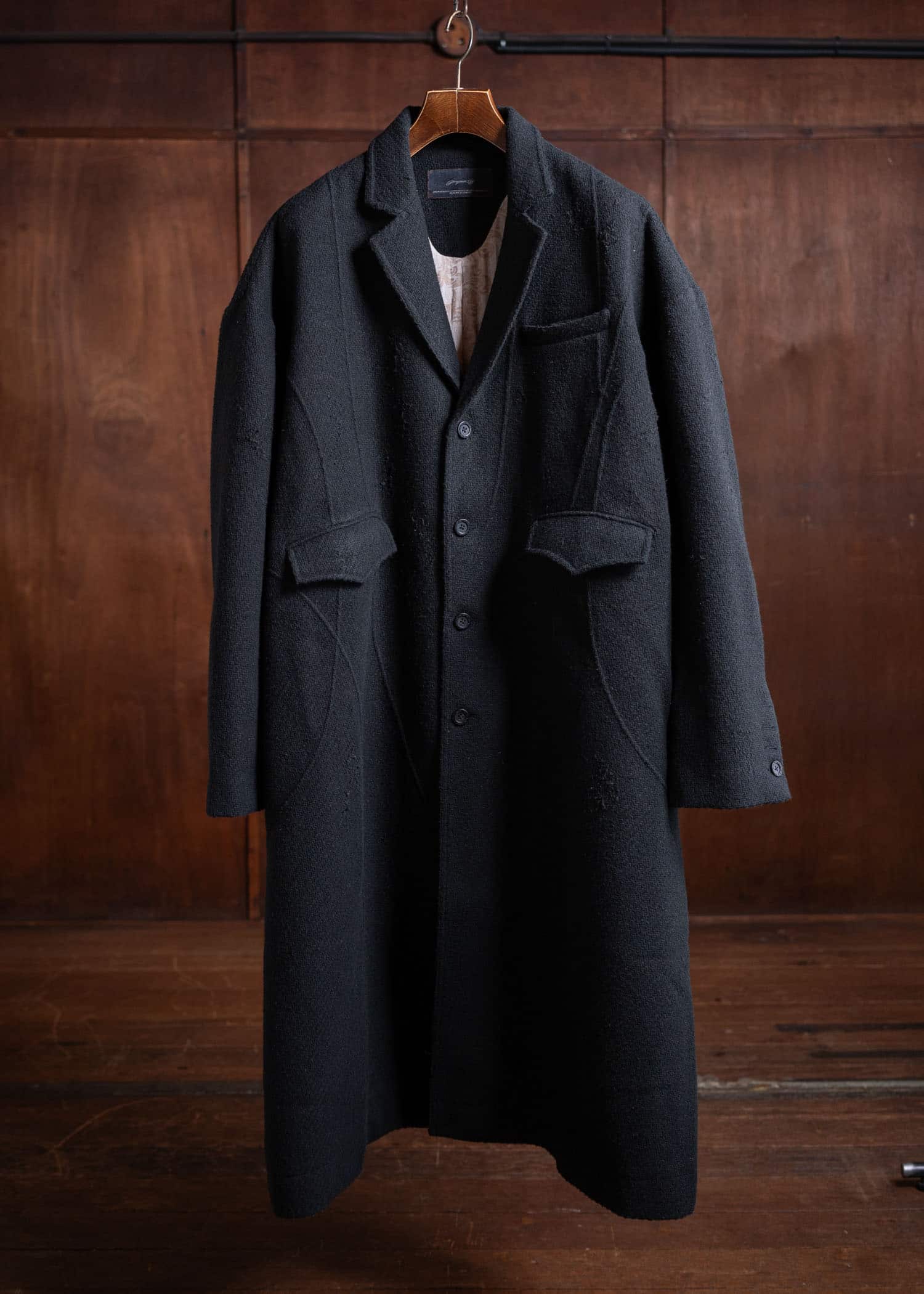 Professor.E Aged Wool Coat Black 24FW-PE-LC-02