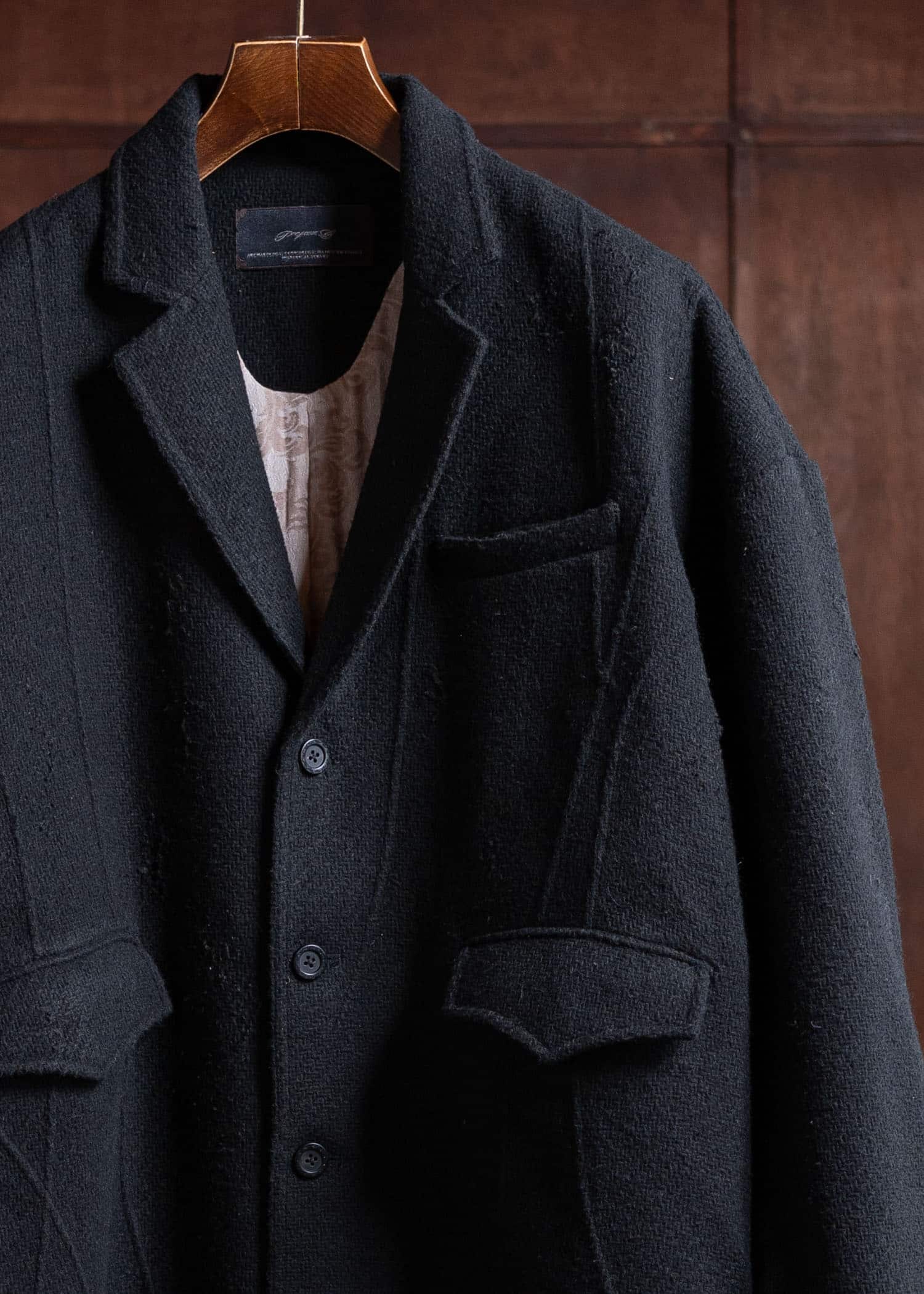 Professor.E Aged Wool Coat Black 24FW-PE-LC-02