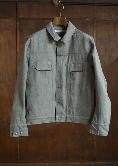 OPPOSE DUALITY OD1001JKT-26SS 6 Pocket Panel Denim Jacket Gray