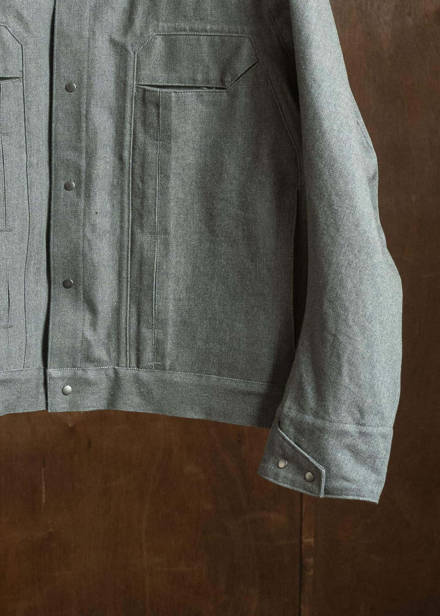 OPPOSE DUALITY OD1001JKT-26SS 6 Pocket Panel Denim Jacket Gray