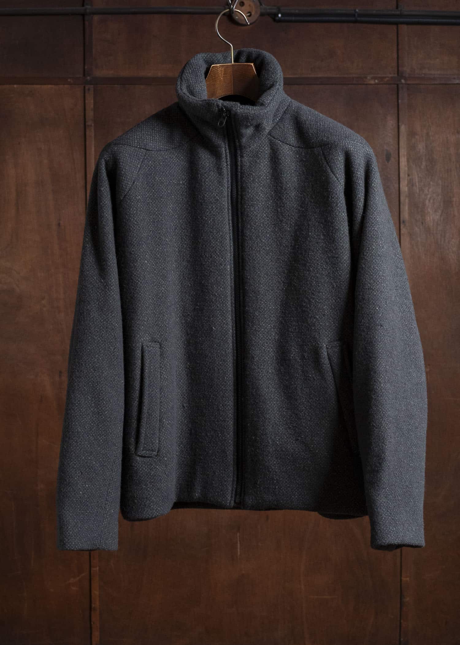 amachi. Padded Forming Balmacaan Jacket AY17J-2093W Dark Moss Gra