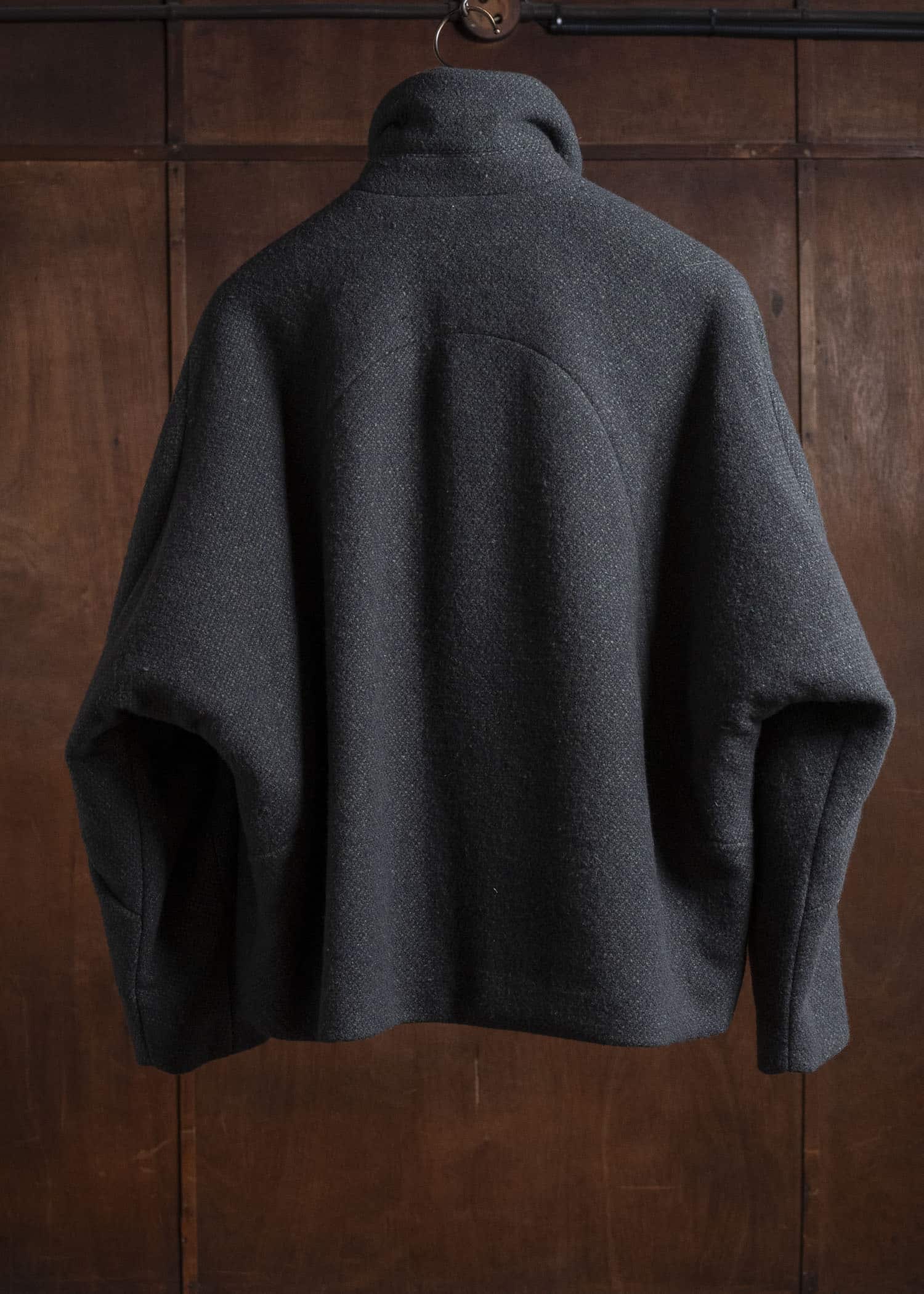 amachi. Padded Forming Balmacaan Jacket AY17J-2093W Dark Moss Gra