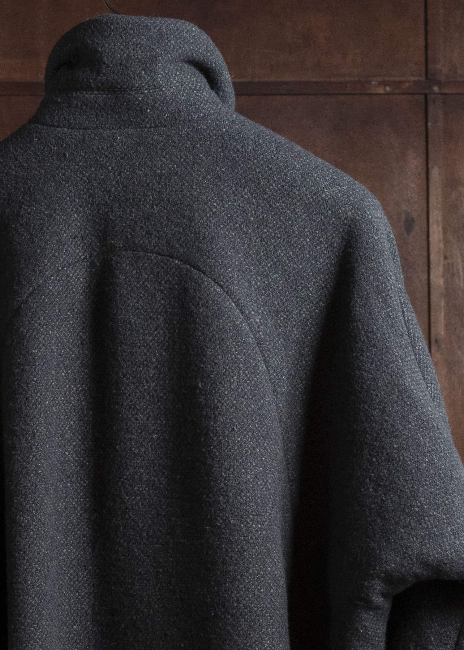 amachi. Padded Forming Balmacaan Jacket AY17J-2093W Dark Moss Gra