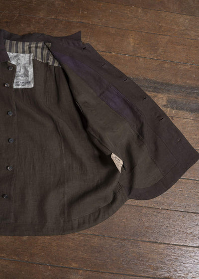 ZIGGY CHEN 0M2510711 Patchwork Short Sleeve Shirt PURPLE BROWN