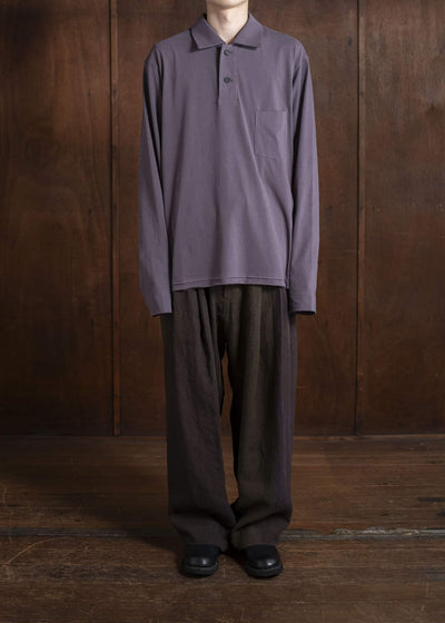 ZIGGY CHEN 0M2510539 Collaged Wide Leg Trousers PURPLE BROWN
