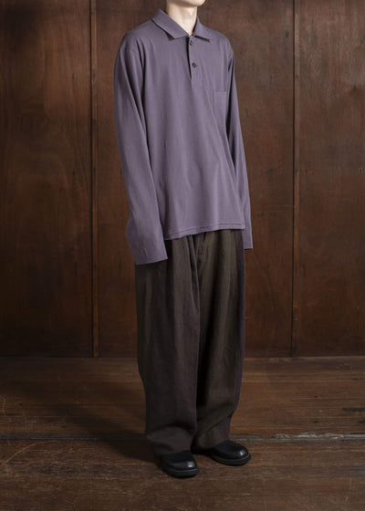 ZIGGY CHEN 0M2510539 Collaged Wide Leg Trousers PURPLE BROWN