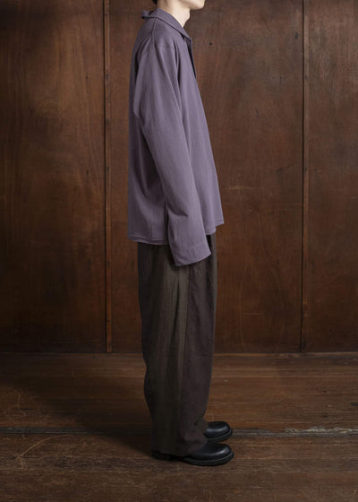 ZIGGY CHEN 0M2510539 Collaged Wide Leg Trousers PURPLE BROWN