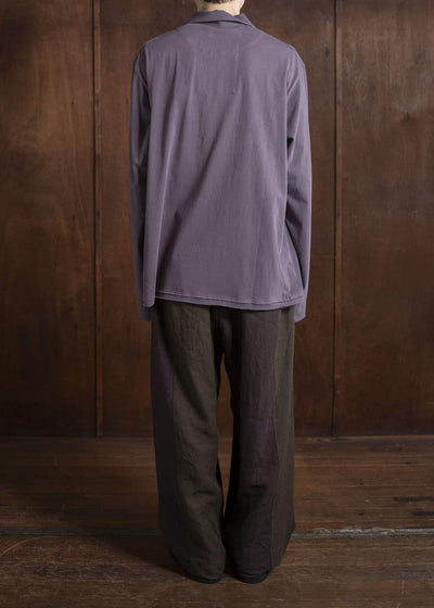 ZIGGY CHEN 0M2510539 Collaged Wide Leg Trousers PURPLE BROWN