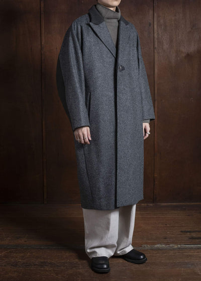 amachi. Covered Coat - 017[ Petrified wood button ] AY17C-2096 MIx Gray