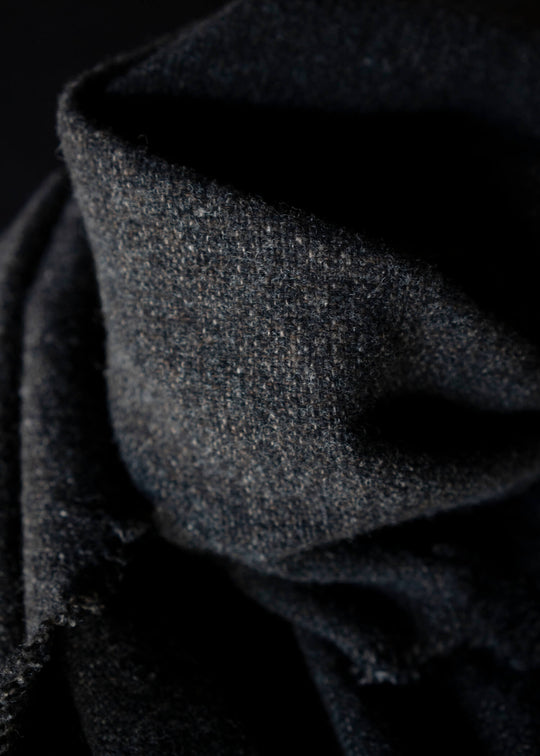 YOKO SAKAMOTO WOOL SCARF / BLACK