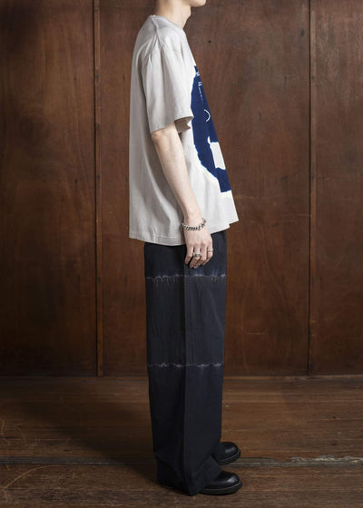 SUZUSAN Various Shibori ""Face""Cotton Jersey Short Sleeve T-Shirt 2073C-909-Dark Blue - Grge