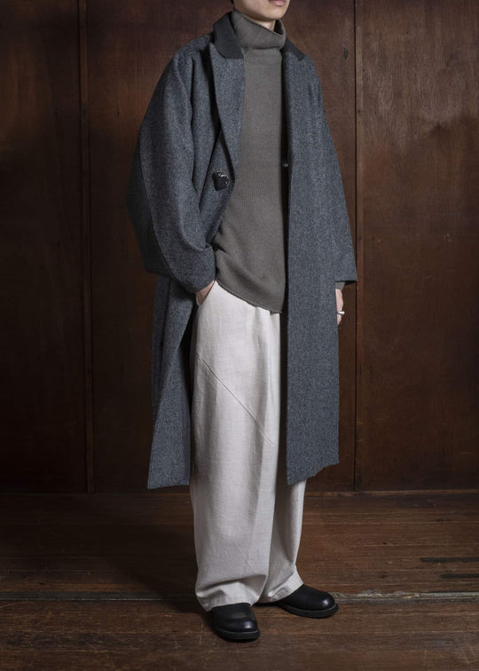 amachi. Covered Coat - 017[ Petrified wood button ] AY17C-2096 MIx Gray