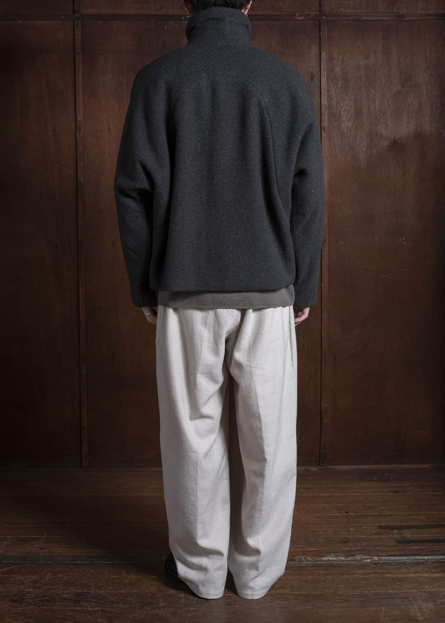 amachi. Padded Forming Balmacaan Jacket AY17J-2093W Dark Moss Gra