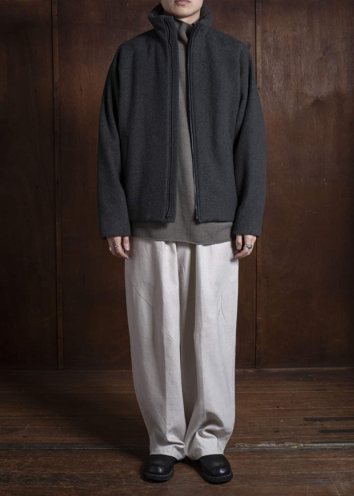 amachi. Padded Forming Balmacaan Jacket AY17J-2093W Dark Moss Gra