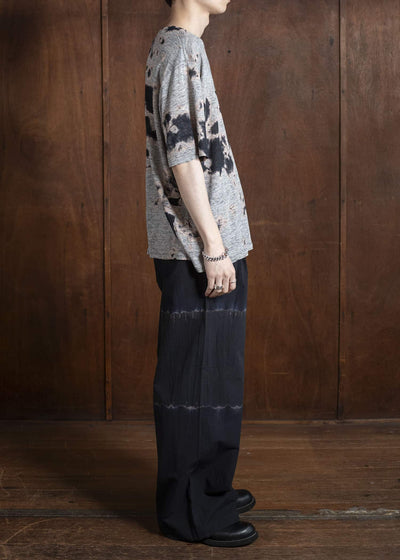 SUZUSAN リネンジャージーMadara 半袖Tシャツ 2056L-010 -1012 Black/Grey