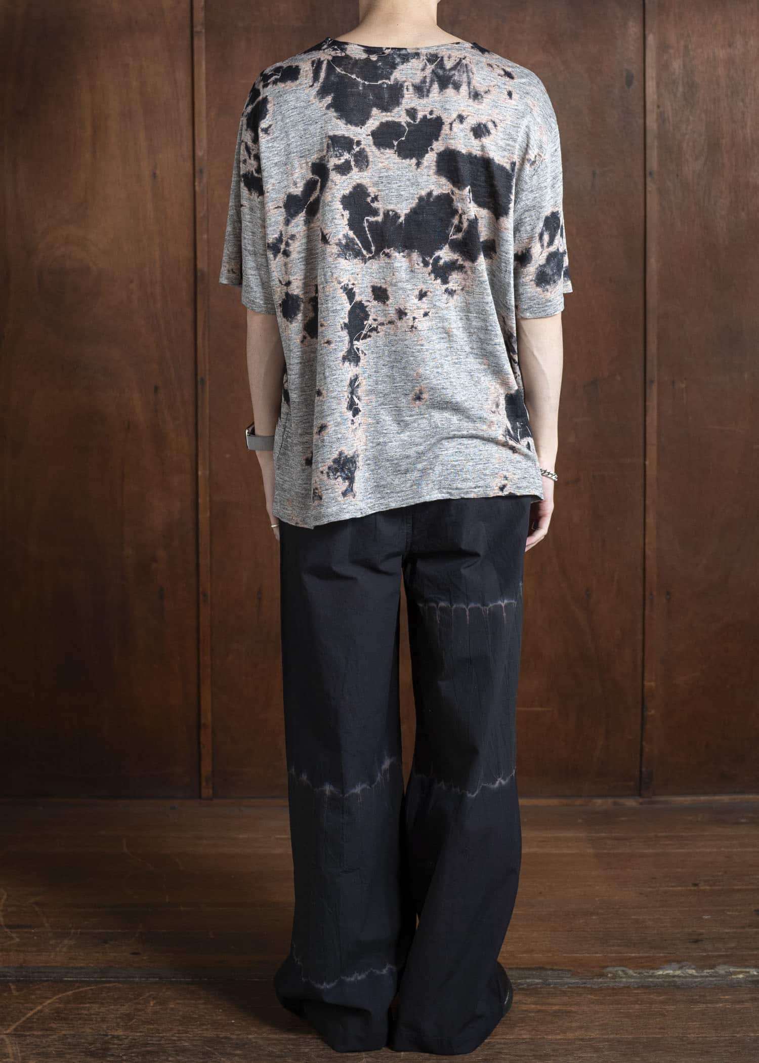 SUZUSAN リネンジャージーMadara 半袖Tシャツ 2056L-010 -1012 Black/Grey