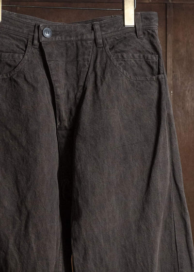 JAN-JAN VAN ESSCHE TROUSERS#90 OVERSIZED 6-POCKET DENIM WITH DRAWSTRING INSIDE Hemp Co Bamboo Twill | Doro Zome