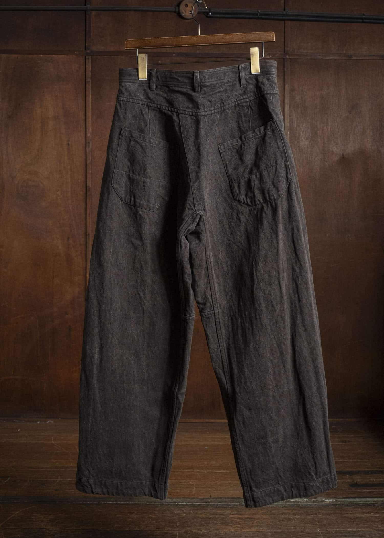 JAN-JAN VAN ESSCHE TROUSERS#90 OVERSIZED 6-POCKET DENIM WITH DRAWSTRING INSIDE Hemp Co Bamboo Twill | Doro Zome