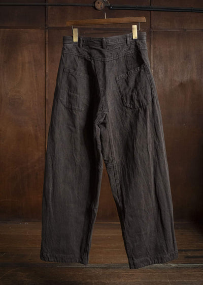 JAN-JAN VAN ESSCHE TROUSERS#90 OVERSIZED 6-POCKET DENIM WITH DRAWSTRING INSIDE Hemp Co Bamboo Twill | Doro Zome