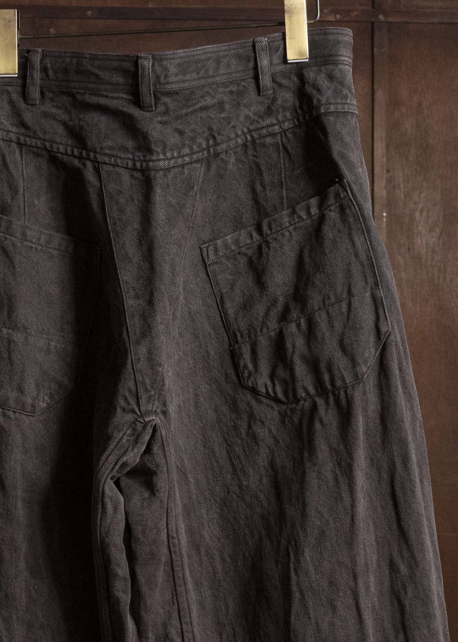 JAN-JAN VAN ESSCHE TROUSERS#90 OVERSIZED 6-POCKET DENIM WITH DRAWSTRING INSIDE Hemp Co Bamboo Twill | Doro Zome