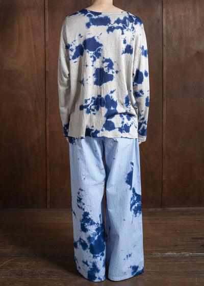 SUZUSAN Linen Jersey Long Sleeve Crew Neck Pullover 2057L-010-Dark Blue - Grege