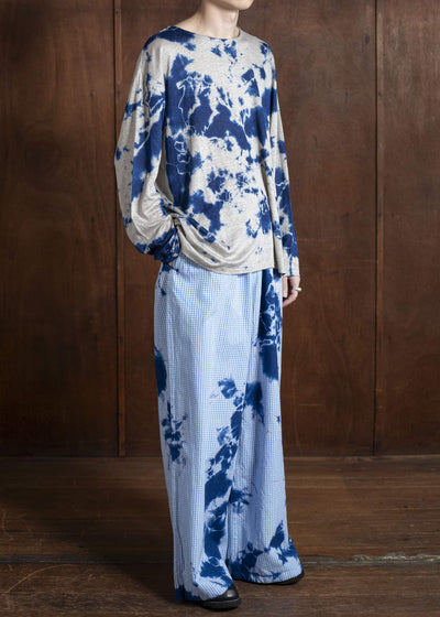 SUZUSAN Linen Jersey Long Sleeve Crew Neck Pullover 2057L-010-Dark Blue - Grege