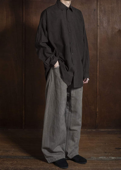 JAN-JAN VAN ESSCHE SHIRT#100 LOOSE DRESS SHIRT WITH CENTER BACK PLEAT Co Wo Dense Shirting | Doro Zome