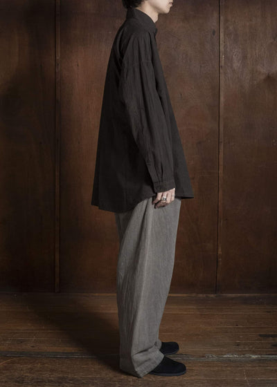 JAN-JAN VAN ESSCHE SHIRT#100 LOOSE DRESS SHIRT WITH CENTER BACK PLEAT Co Wo Dense Shirting | Doro Zome