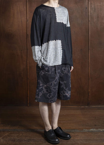 SUZUSAN Cotton Broad Wide Drawstring Shorts 5044C-010-Black - Black