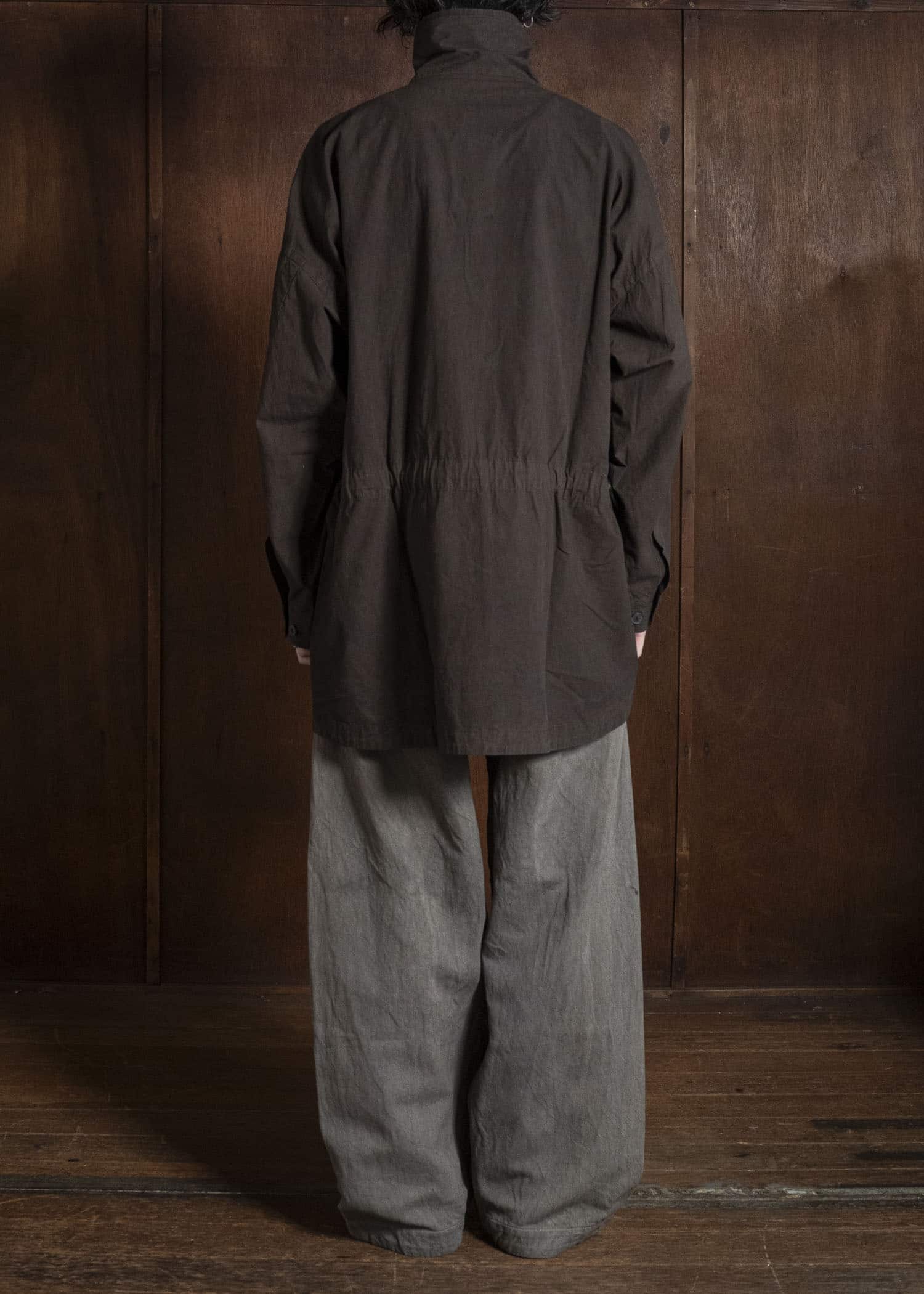 JAN-JAN VAN ESSCHE SHIRT#110 SHIRT JACKET WITH STANDING COLLAR & SIDE POCKETS Co Wo Dense Shirting | Doro Zome