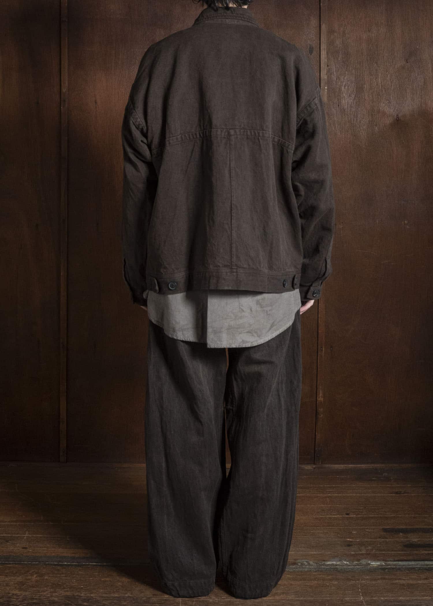 JAN-JAN VAN ESSCHE TROUSERS#90 OVERSIZED 6-POCKET DENIM WITH DRAWSTRING INSIDE Hemp Co Bamboo Twill | Doro Zome