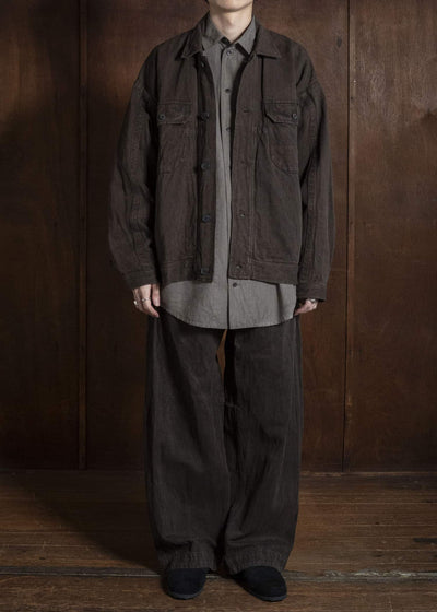 JAN-JAN VAN ESSCHE JACKET#64 DENIM STYLE WORKWEAR JACKET WITH YOKE Hemp Co Bamboo Twill | Doro Zome
