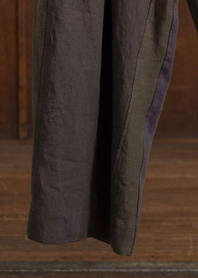 ZIGGY CHEN 0M2510539 Collaged Wide Leg Trousers PURPLE BROWN