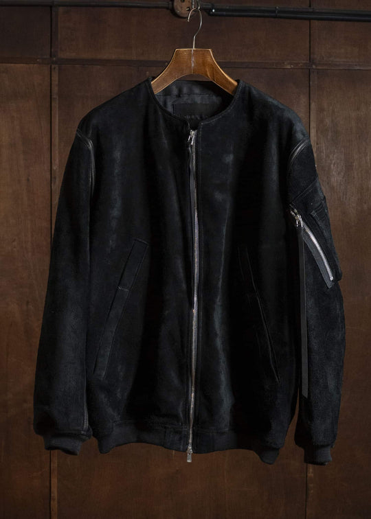 KLASICA 26F-LJK-L98 FL-PC Flight Jacket backed Black Suede