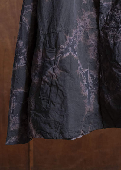 SUZUSAN Cotton Broad Hooded Jacket Madara Shibori 8038C-010-Black - Black