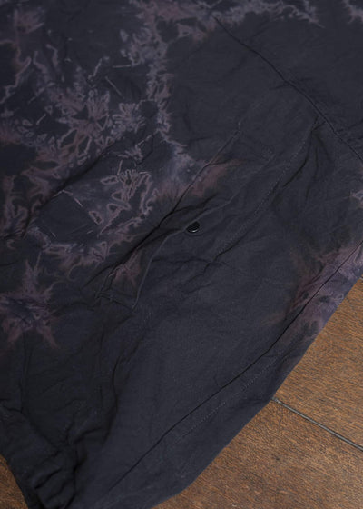 SUZUSAN Cotton Broad Hooded Jacket Madara Shibori 8038C-010-Black - Black