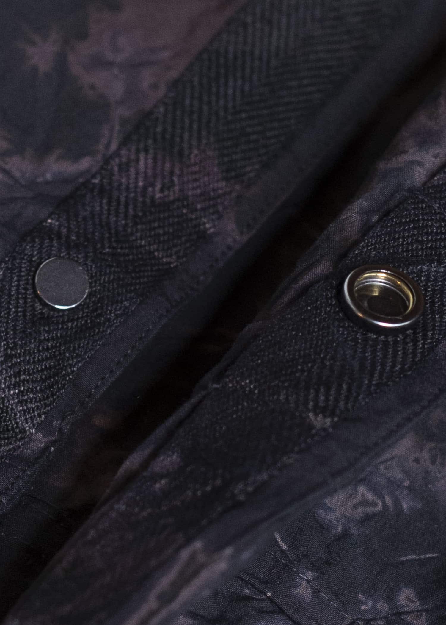 SUZUSAN Cotton Broad Hooded Jacket Madara Shibori 8038C-010-Black - Black