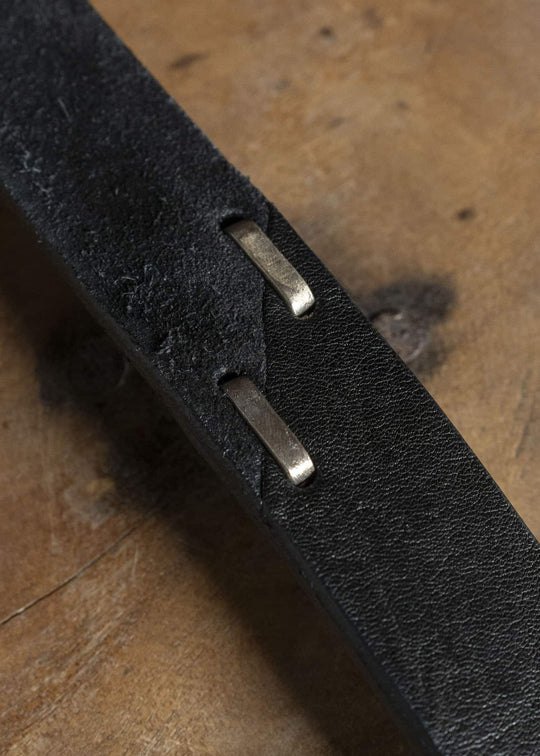 Professor.E LEATHER BELT BLACK 25FW-ACC-FM-09