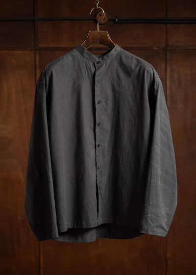 BAND COLLAR WIDE SHIRT 黒鳶KUROTOBI
