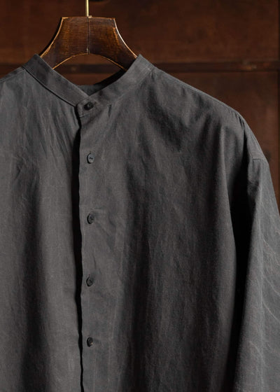 BAND COLLAR WIDE SHIRT 黒鳶KUROTOBI