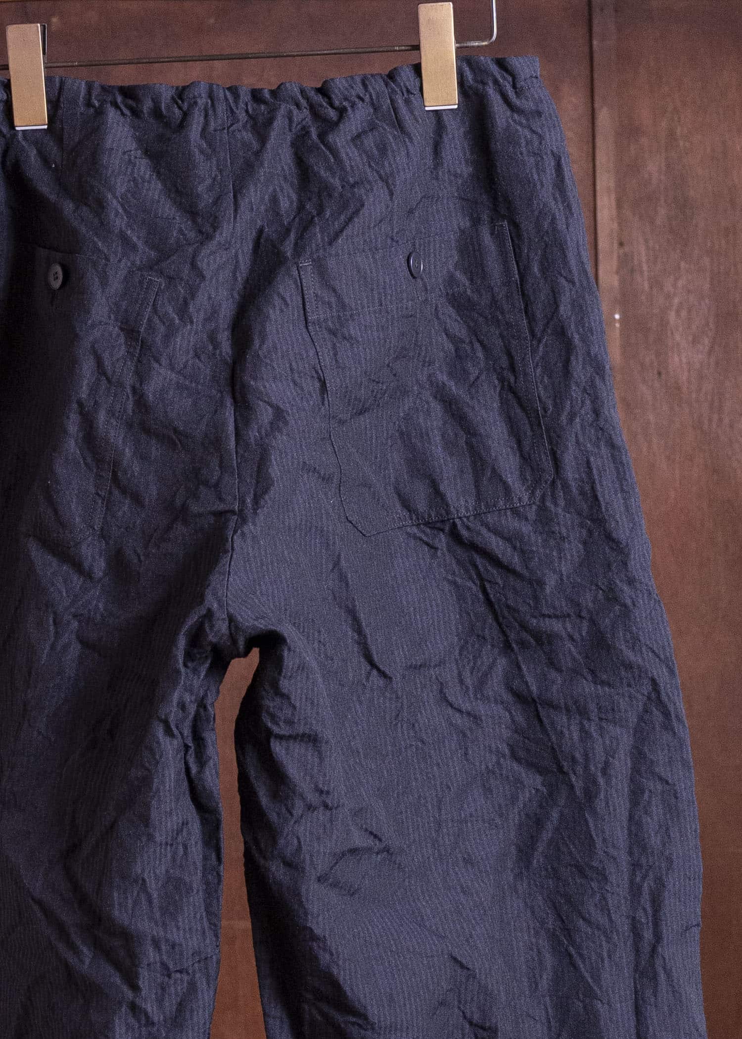 unkruid gardening trousers midnight fine herringbone