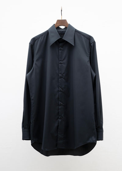 ZIIIN """"""""""""""""BEARSLEY"""""""""""""""" LONG POINT COLLAR SHIRT / BLACK