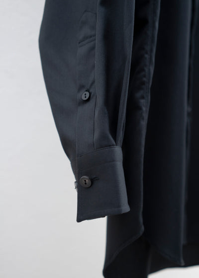 ZIIIN """"""""""""""""BEARSLEY"""""""""""""""" LONG POINT COLLAR SHIRT / BLACK