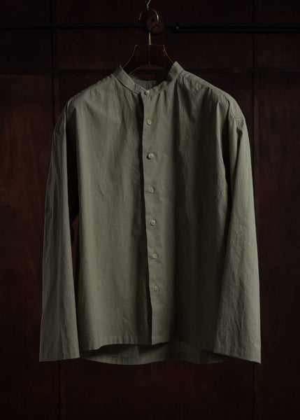 ZIIIN BAND COLLAR WIDE SHIRT 柘榴ZAKURO