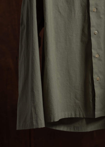 ZIIIN BAND COLLAR WIDE SHIRT 柘榴ZAKURO