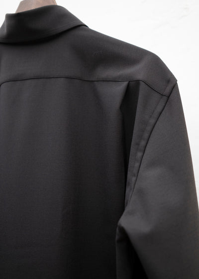 ZIIIN """"""""BEARSLEY"""""""" LONG POINT COLLAR SHIRT / DARK BROWN