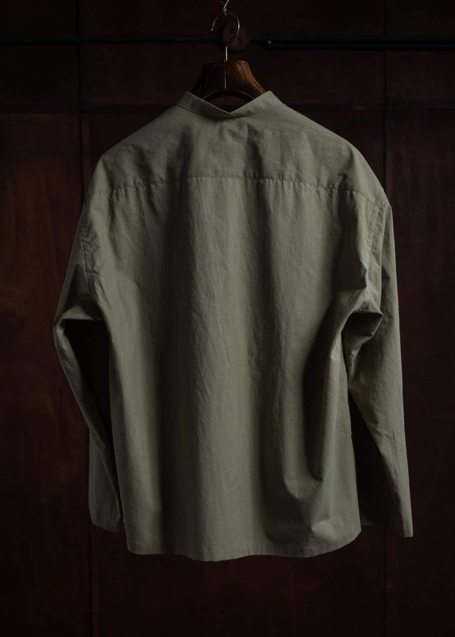 ZIIIN BAND COLLAR WIDE SHIRT 柘榴ZAKURO