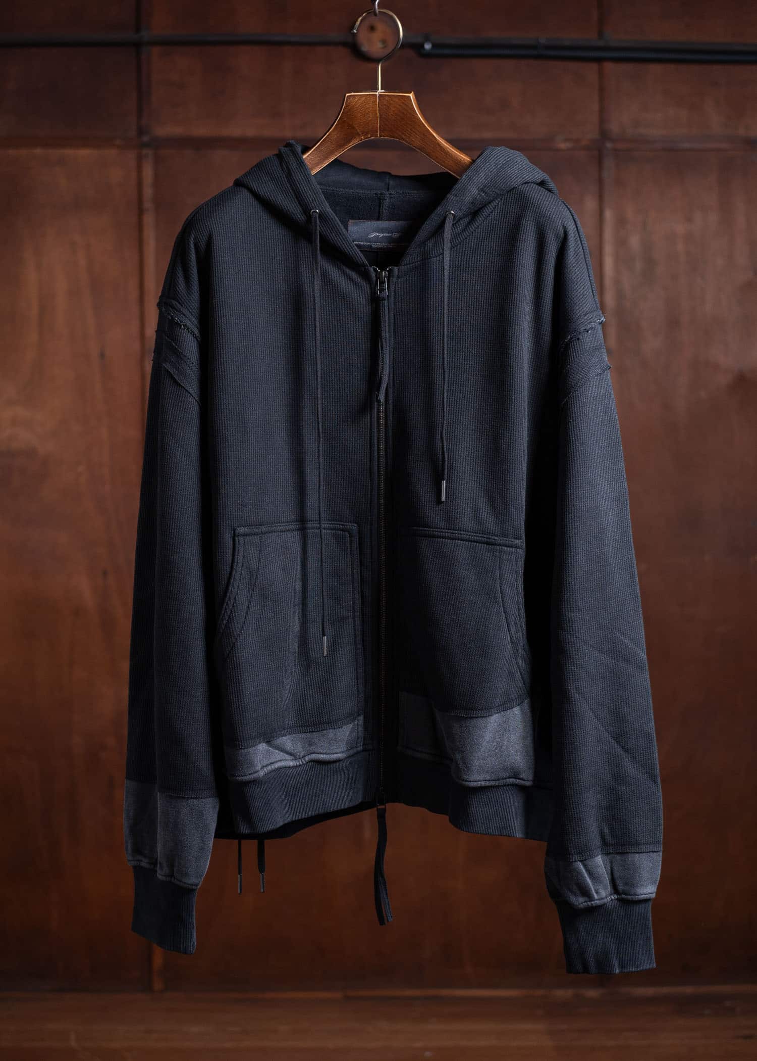 Professor.E Layer Waffle Zip Up Black 24FW-PE-JKT-09